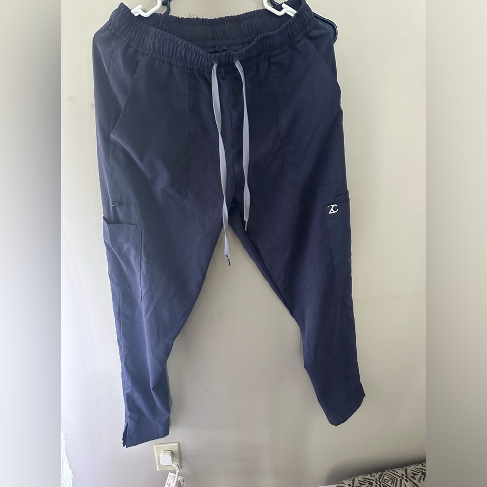 denim blue scrub set only worn once! Sell bc as a set